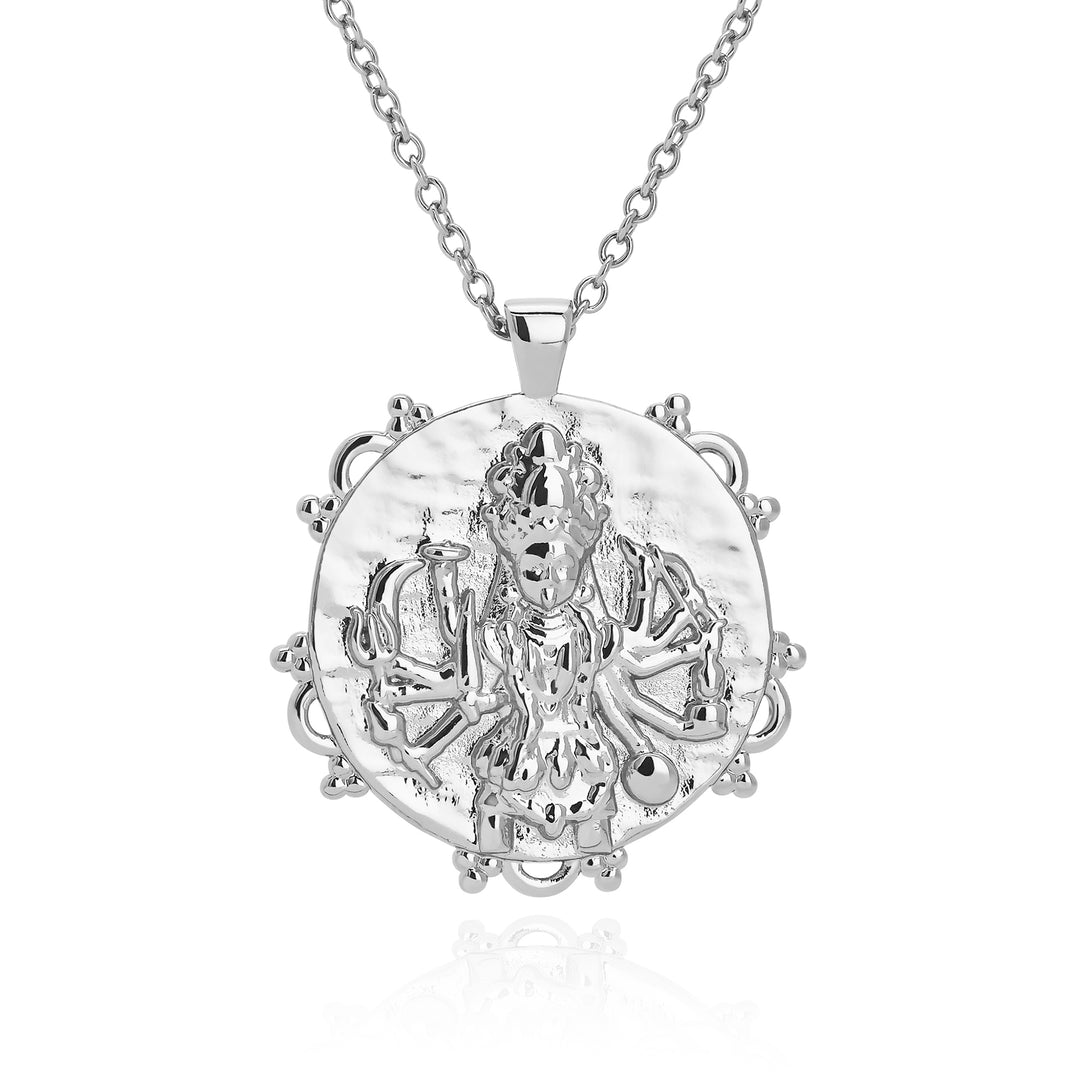 Hindu Goddess Kali pendant on sterling silver necklace by Rani and Co womens jewellery