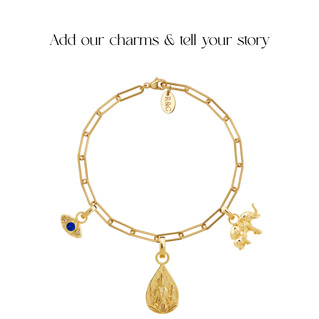 Long Link Chain Charm Bracelet