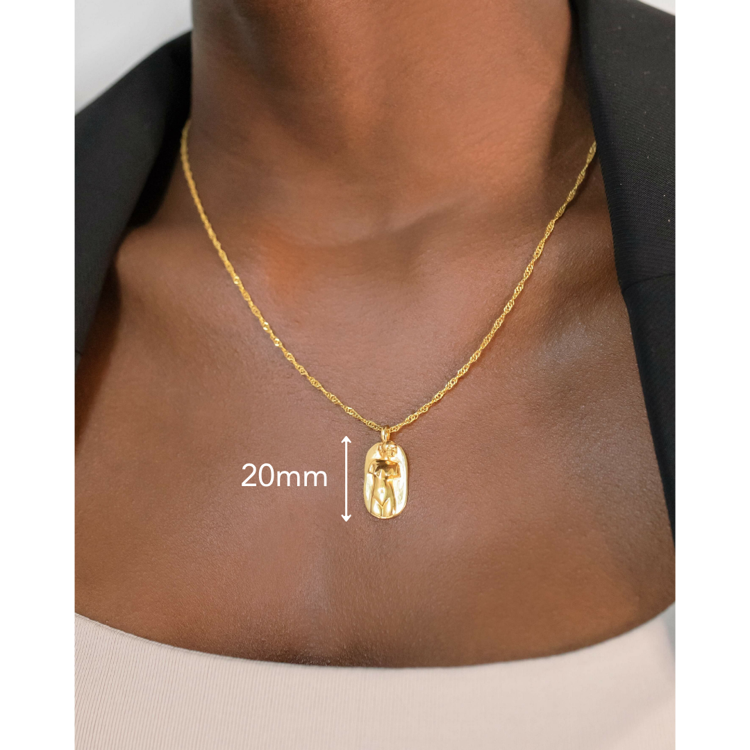 Womens gold necklace with pendant inspired by Aphrodite – 18k gold plated hypoallergenic jewellery by Rani and Co