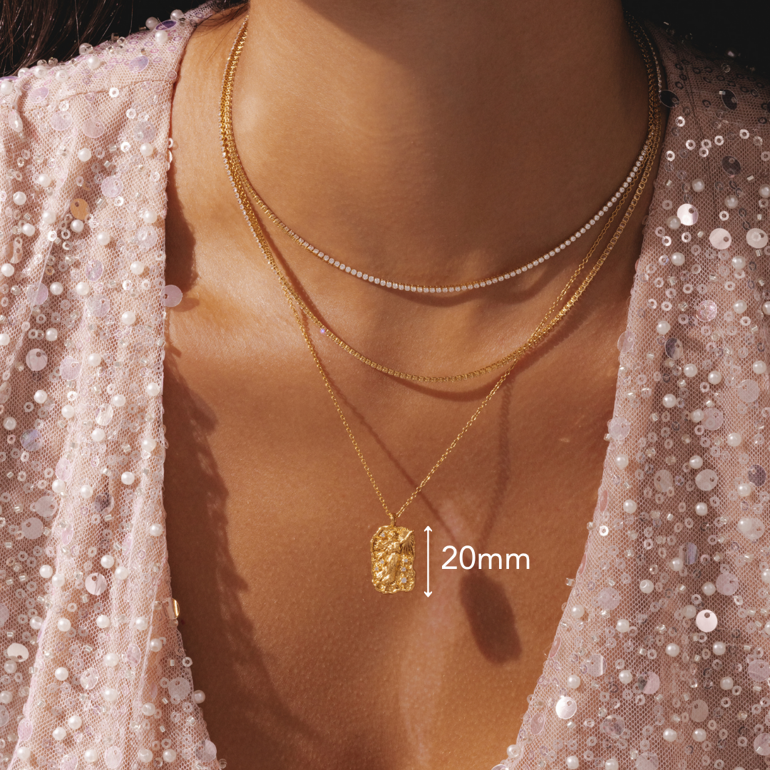 Gold pendant necklace inspired by Greek goddess Asteria by Rani and Co womens jewellery