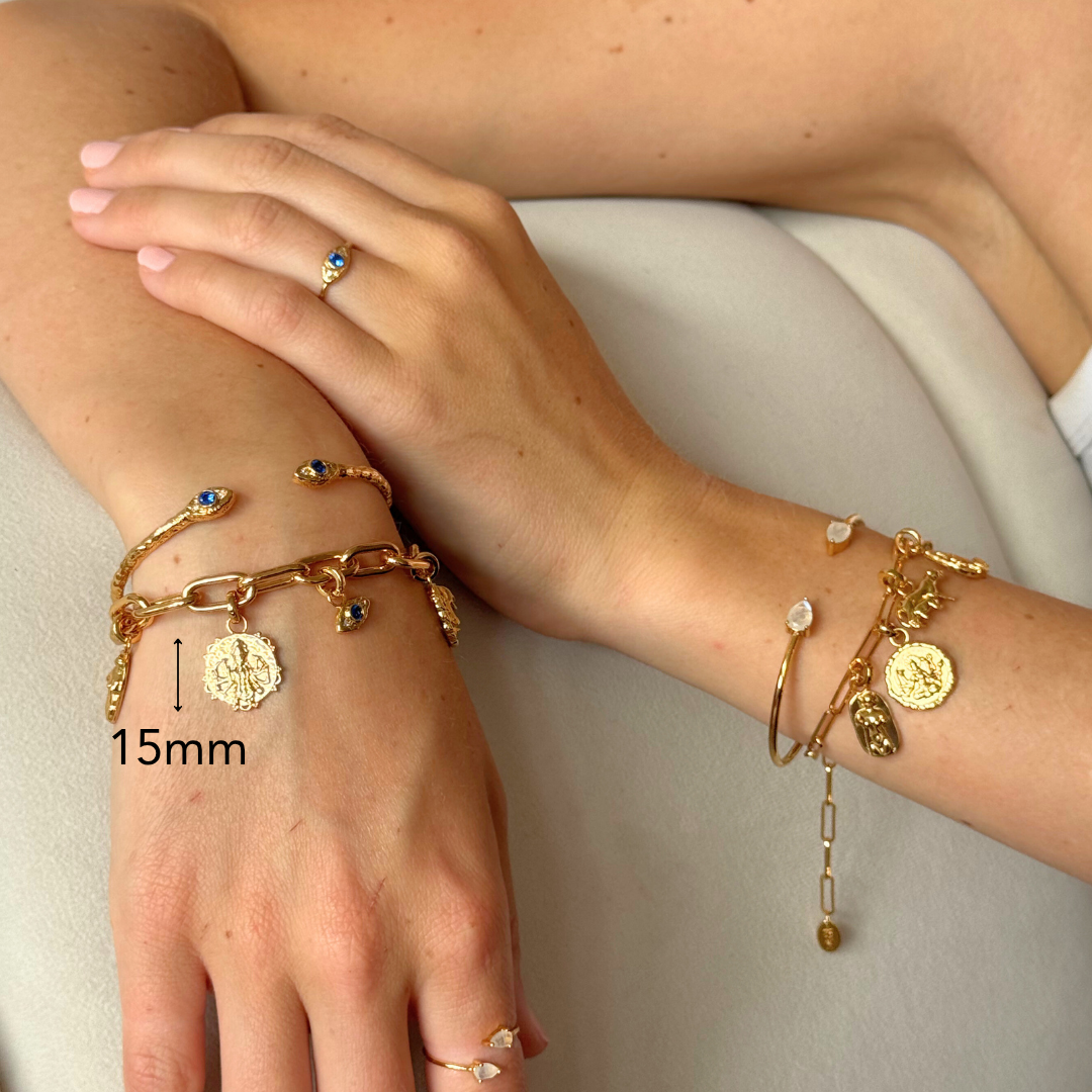 Mini goddess Kali charm in 18k gold plating for charm bracelets by Rani and Co