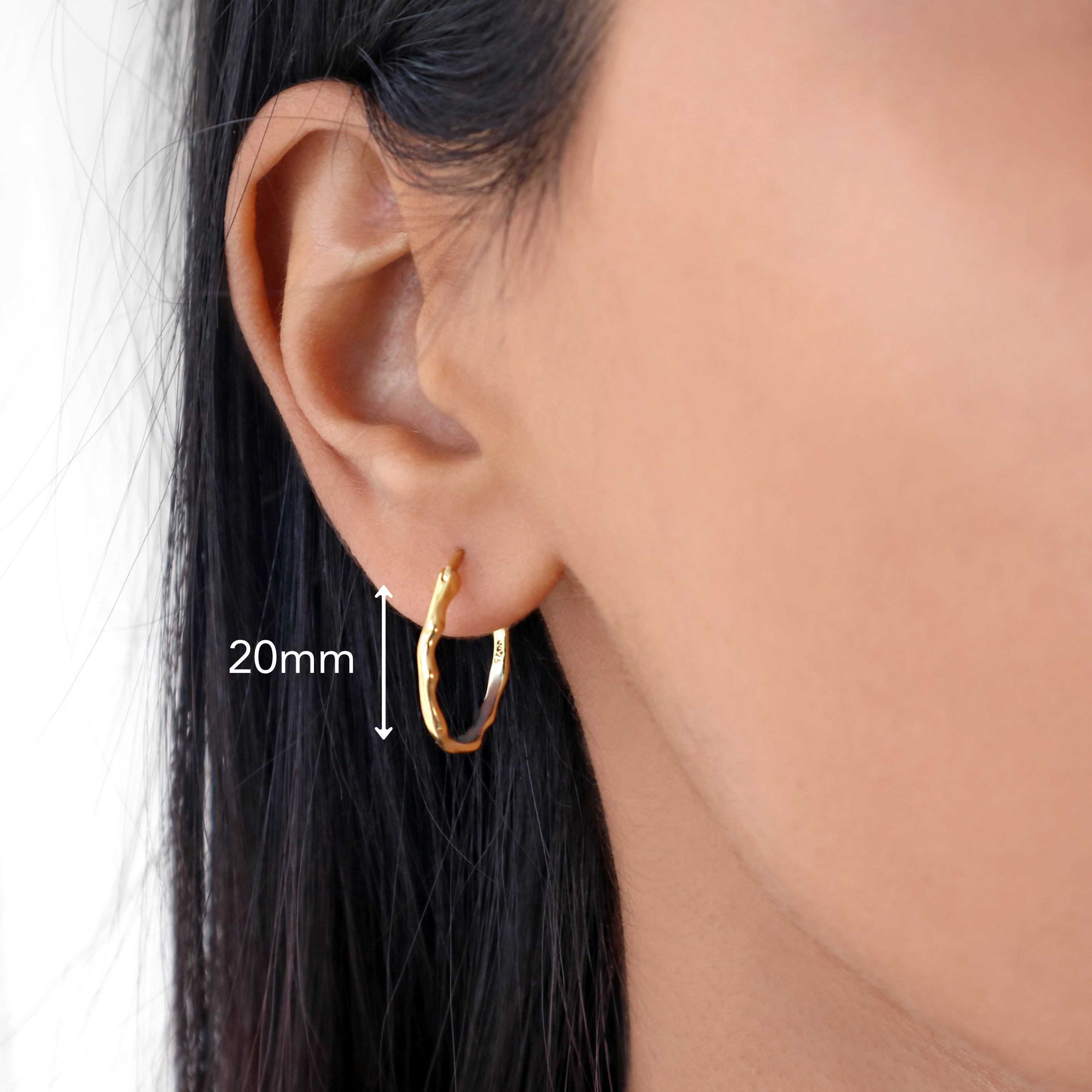 18k gold plated hoop earrings minimalist gold jewellery by Rani and Co