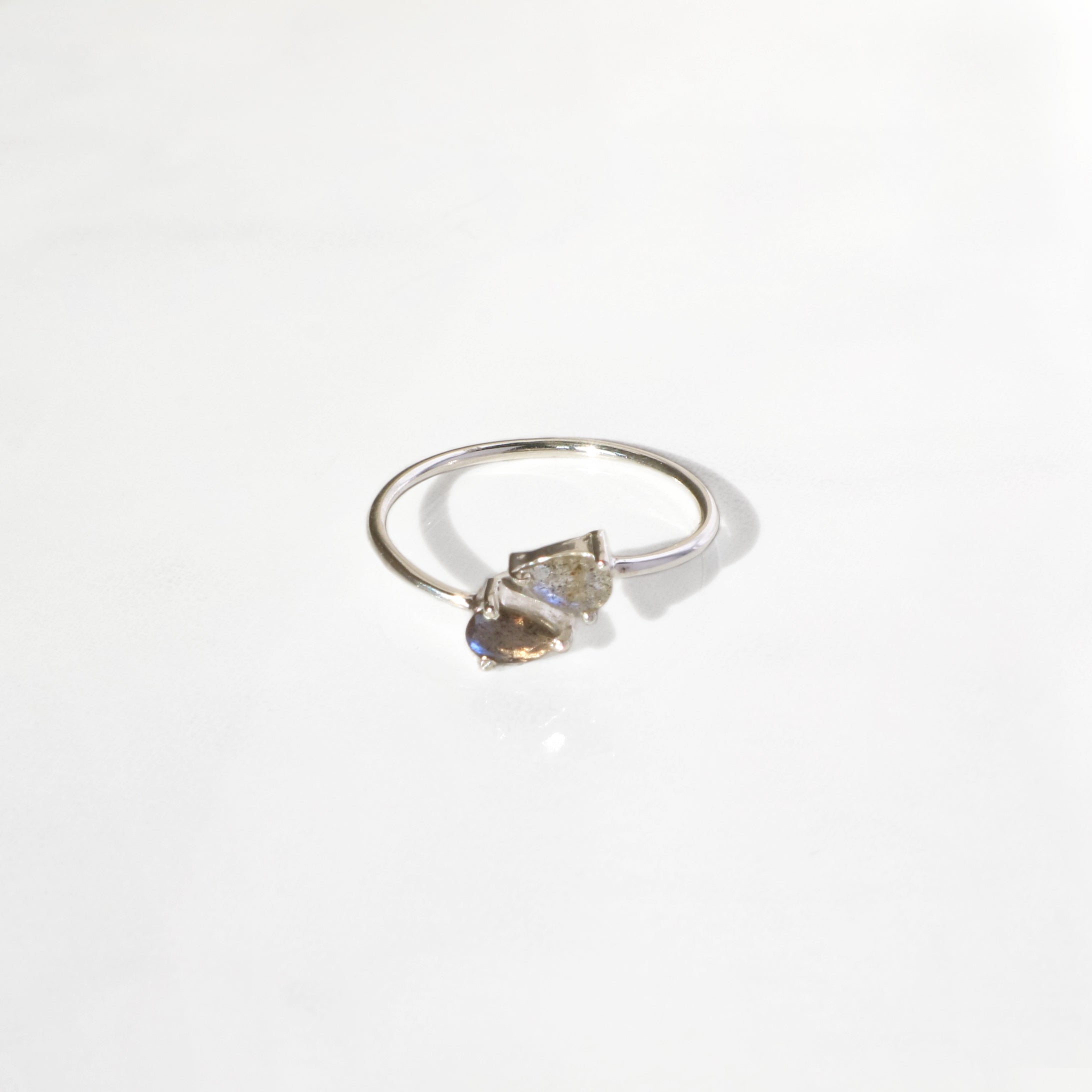 Labradorite teardrop adjustable ring silver jewellery piece for women by Rani and Co