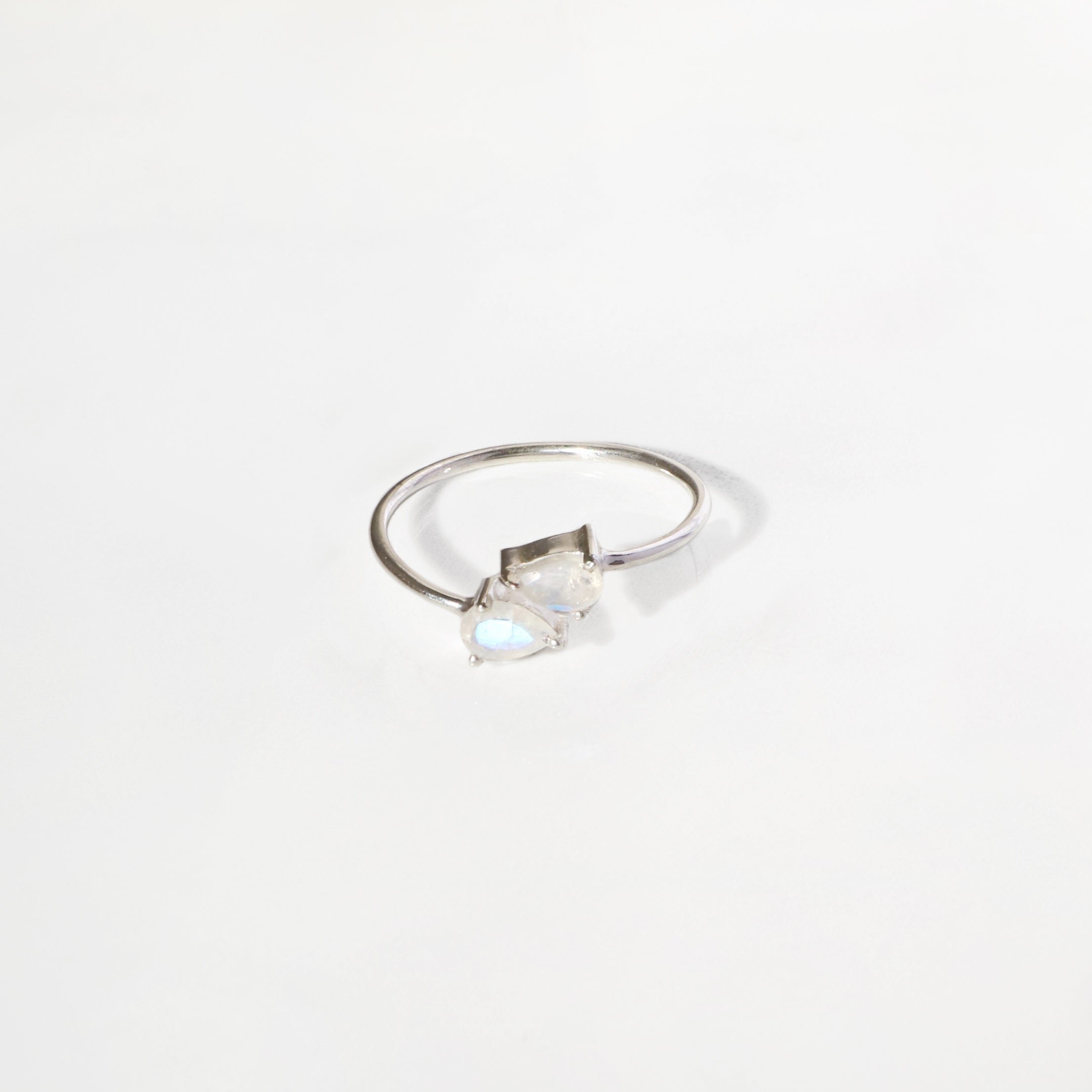 Moonstone Teardrop Ring (Silver)