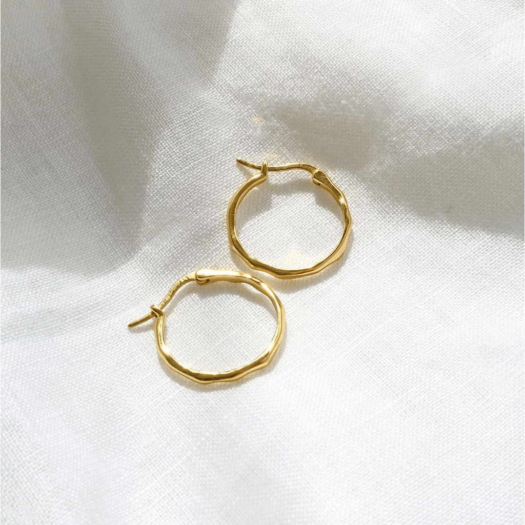 18k gold plated irregular hoop earrings small gold hoop earrings by Rani and Co