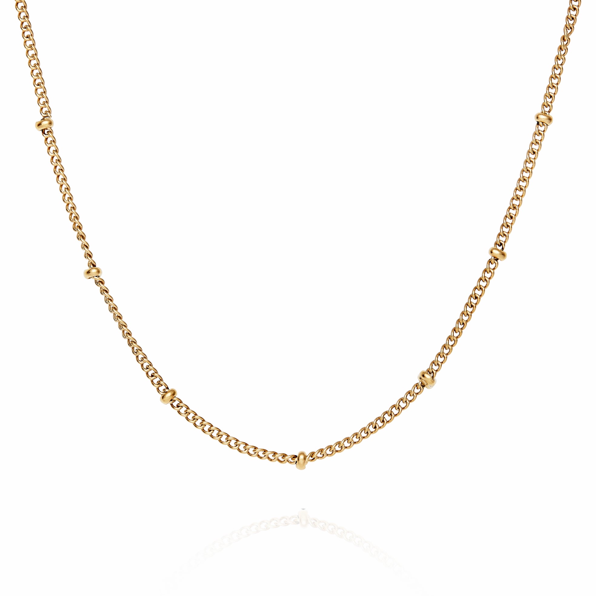 Water resistant simple chain necklace in 18k gold plated minimal stylish gold necklace waterproof by Rani and Co