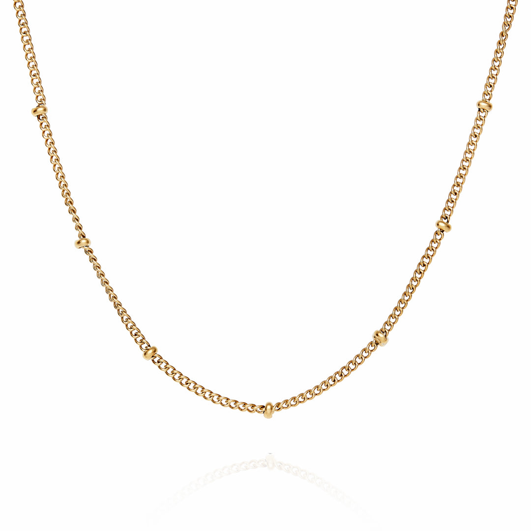Water resistant simple chain necklace in 18k gold plated minimal stylish gold necklace waterproof by Rani and Co