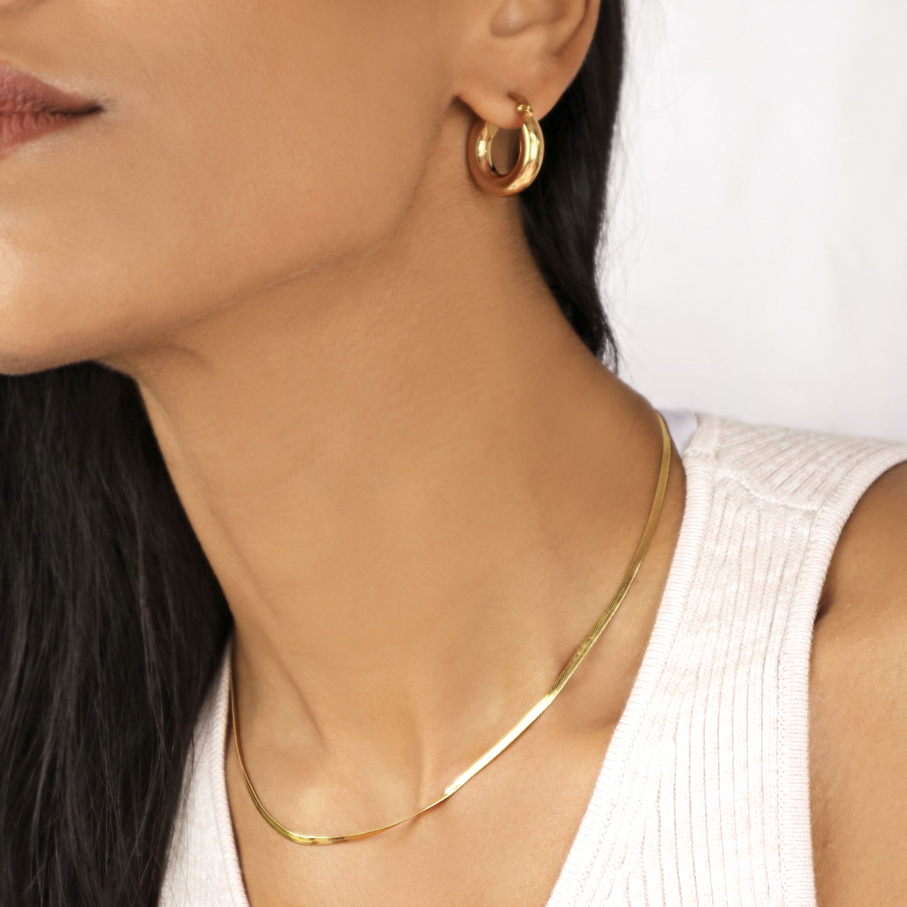 18k gold plated snake chain necklace – water resistant gold snake chain by Rani and Co, womens jewellery
