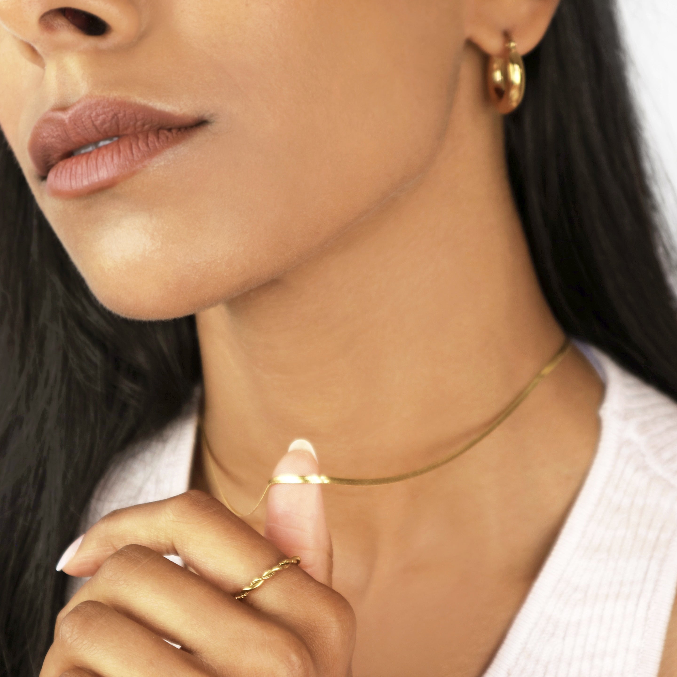 18k gold plated snake chain necklace – water resistant gold snake chain by Rani and Co, womens jewellery