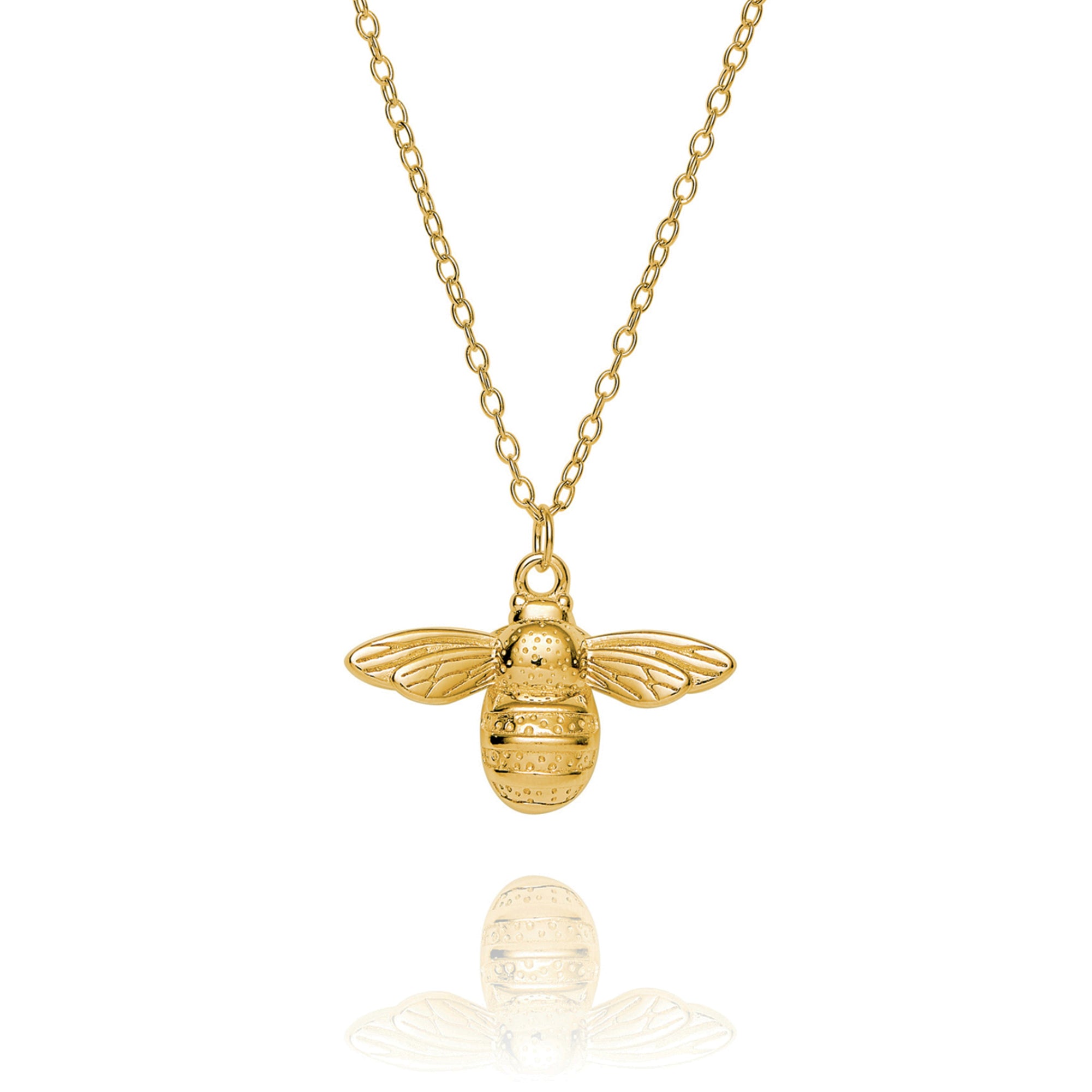 Dainty gold necklace with bumblebee pendant – 18k gold plated hypoallergenic necklace by Rani and Co