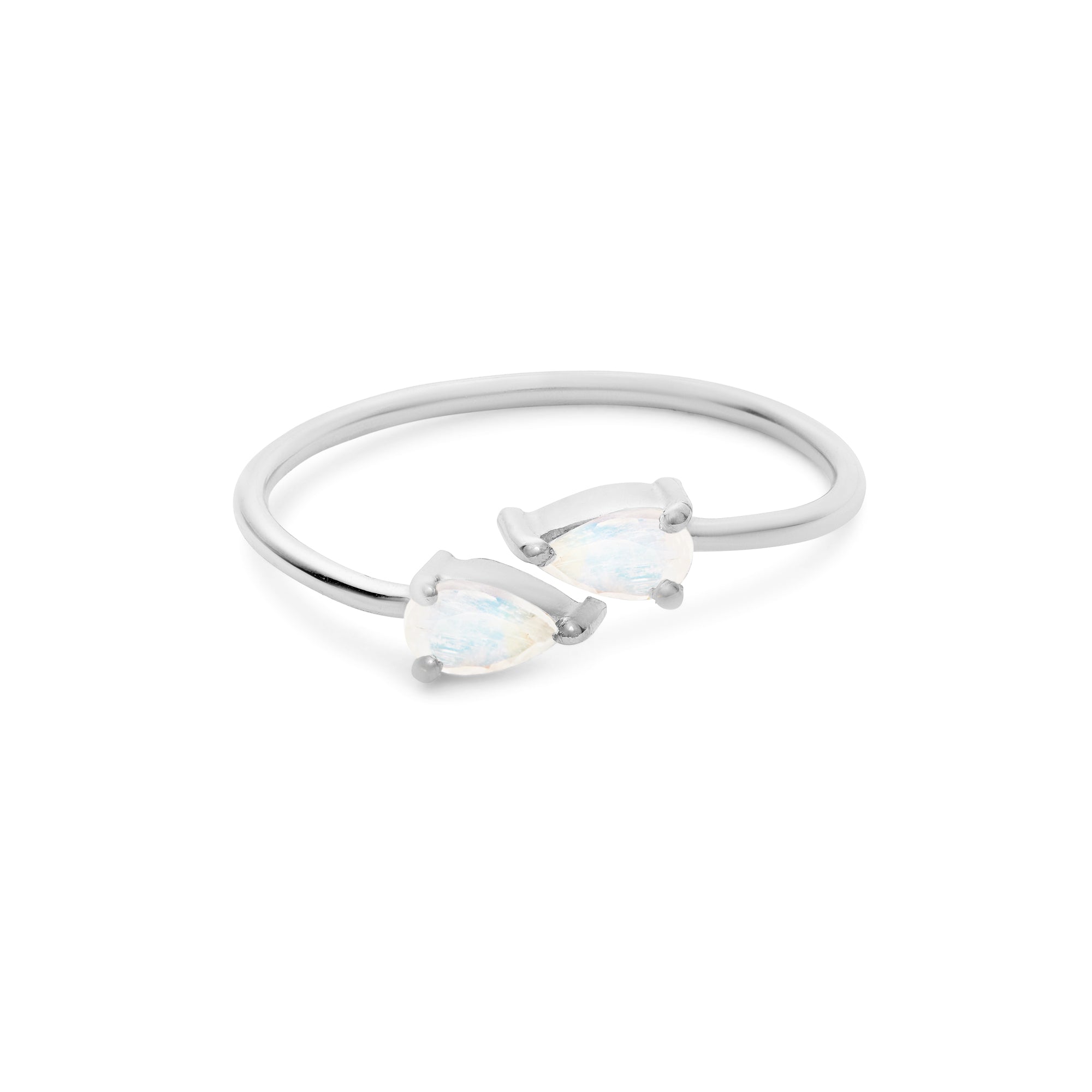 Moonstone Teardrop Ring (Silver)