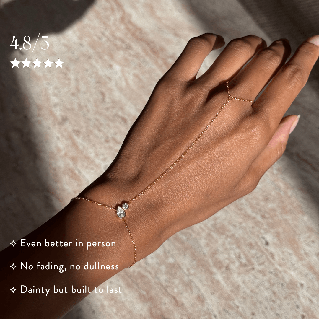 Diya Teardrop Crystal Hand Chain