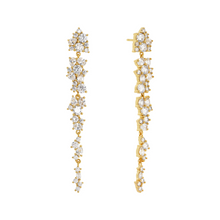 Statement earrings with recycled 18k gold and cubic zirconia by Rani and Co womens jewellery