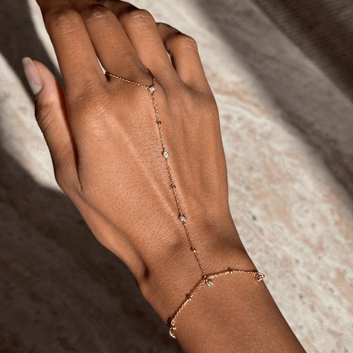 Tara Scattered Crystal Hand Chain