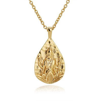 Hindu indian Goddess Lakshmi Gold Necklace