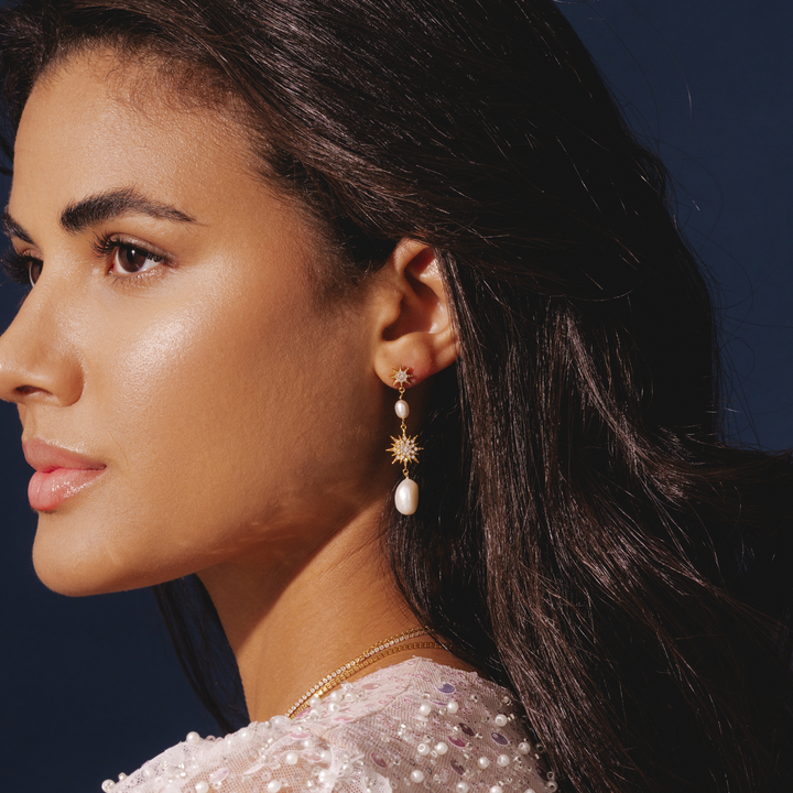 Pearl Star Earrings