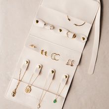 Jewellery travel organiser with necklace and earring holder in scratch free microfibre by Rani and Co womens jewellery