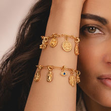 Mini goddess charm in 18k gold plating for charm bracelets by Rani and Co womens jewellery 