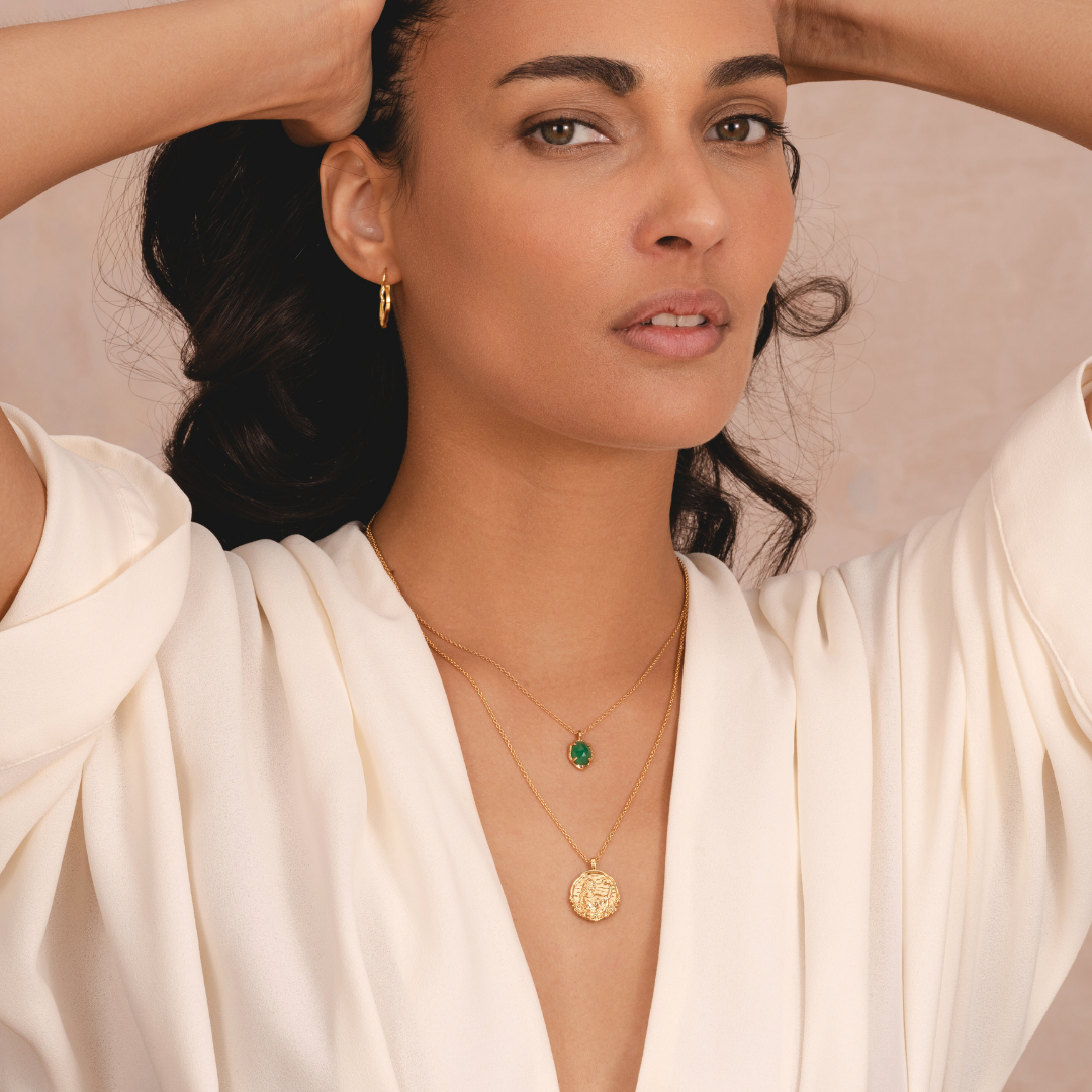 Greek goddess Persephone gold necklace in womens jewelleryby Rani and Co