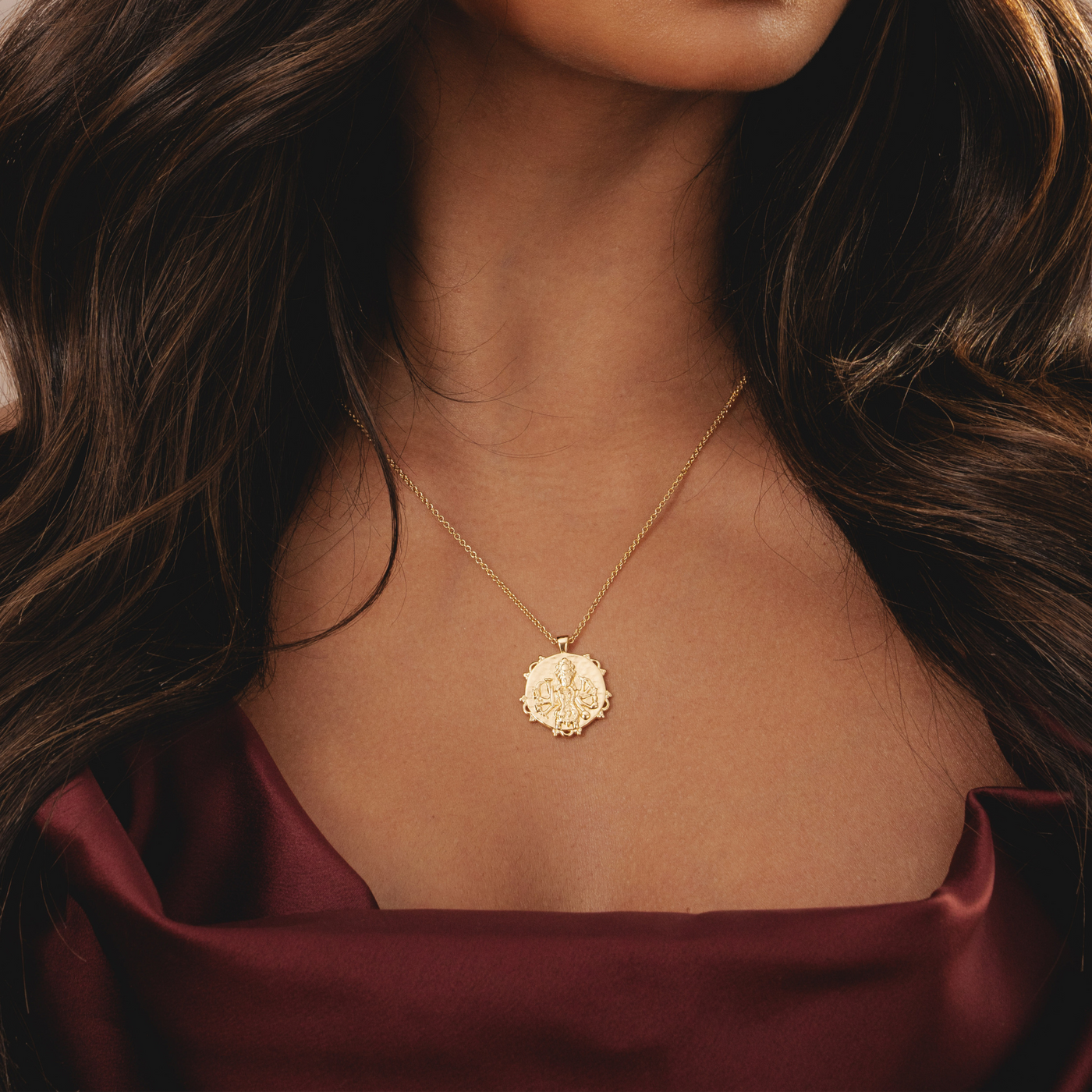 Adorn with purpose: Rani & Co.'s sustainable Kali Goddess necklace, a hammered gold masterpiece for empowered women