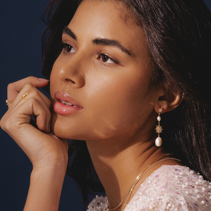 Pearl Star Earrings
