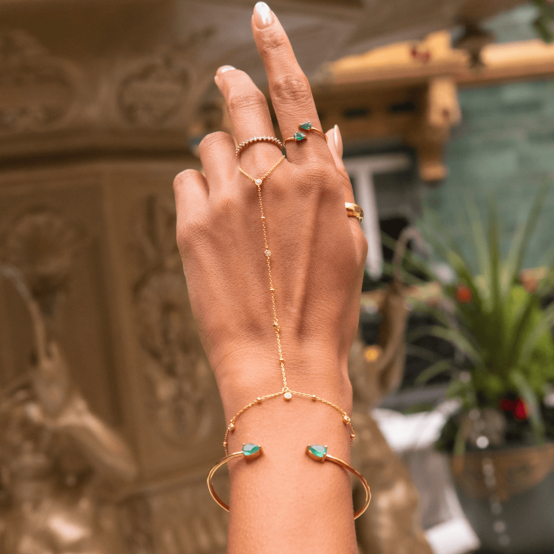Tara Scattered Crystal Hand Chain