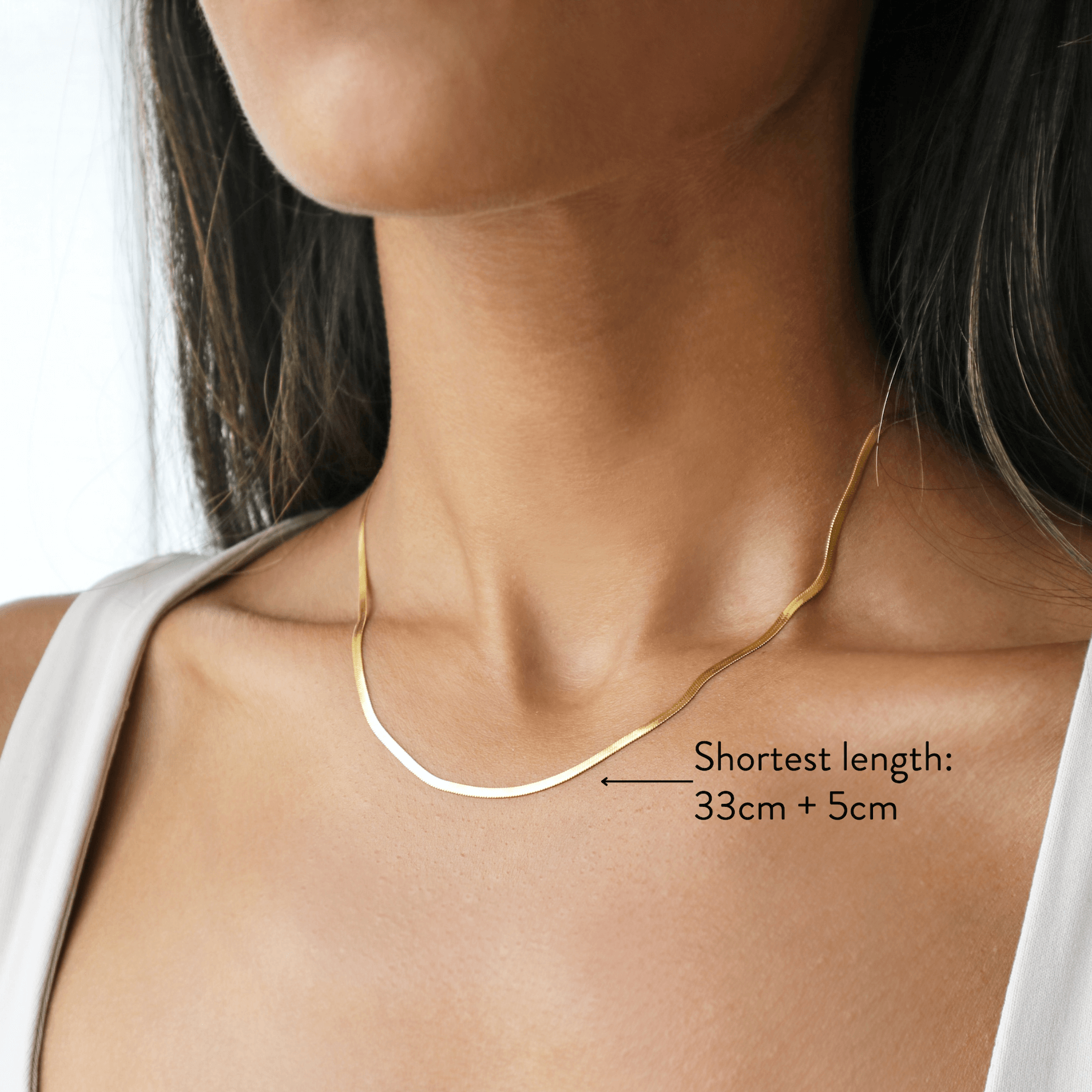 Waterproof snake chain necklace in 18k gold plated by Rani and Co womens jewellery