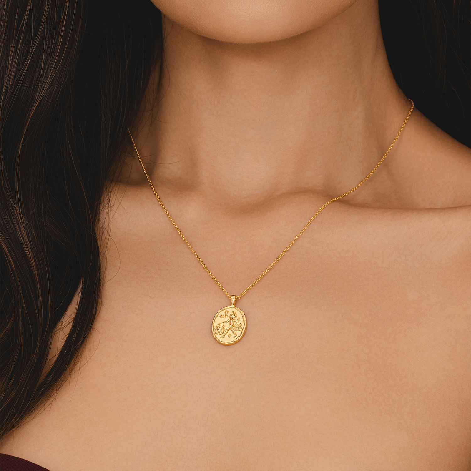 Cancer zodiac pendant necklace in gold with crab symbol and star constellation astrology jewellery gift for Cancer star sign