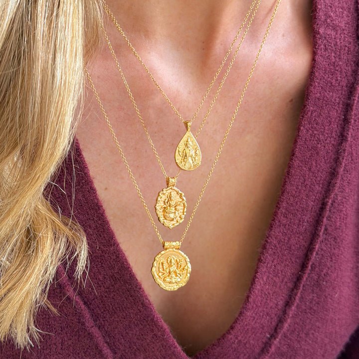 Goddess Durga, Lakshmi & Saraswati Necklace Set