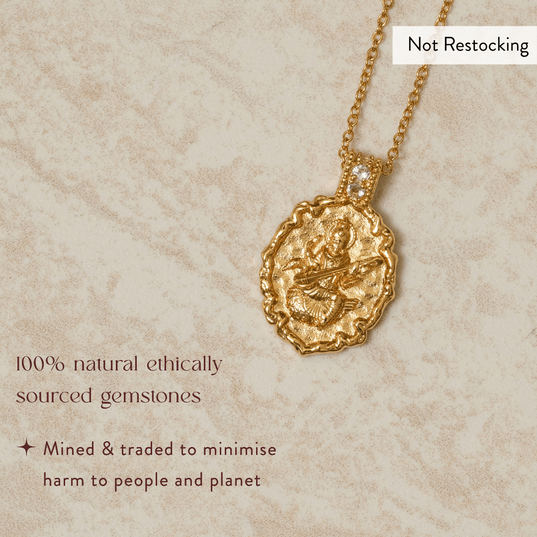 Goddess Saraswati Blue Topaz Necklace (Limited Edition)