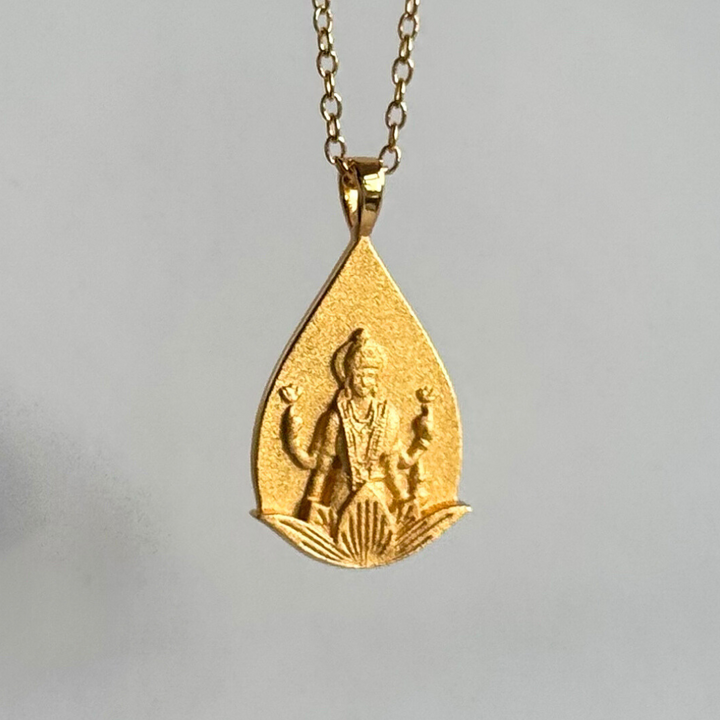 Goddess Lakshmi Sandblast Necklace (Sample)