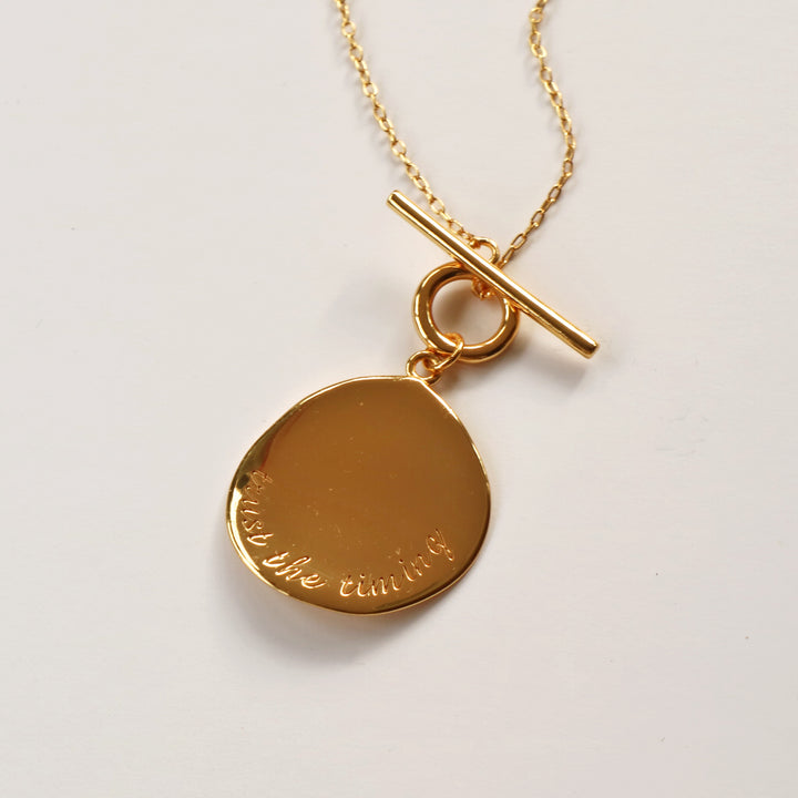 Trust The Timing Necklace (Defect) - Smaller Toggle Clasp