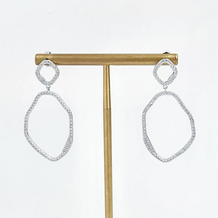 Irregular Drop Cz Earrings (Sample)