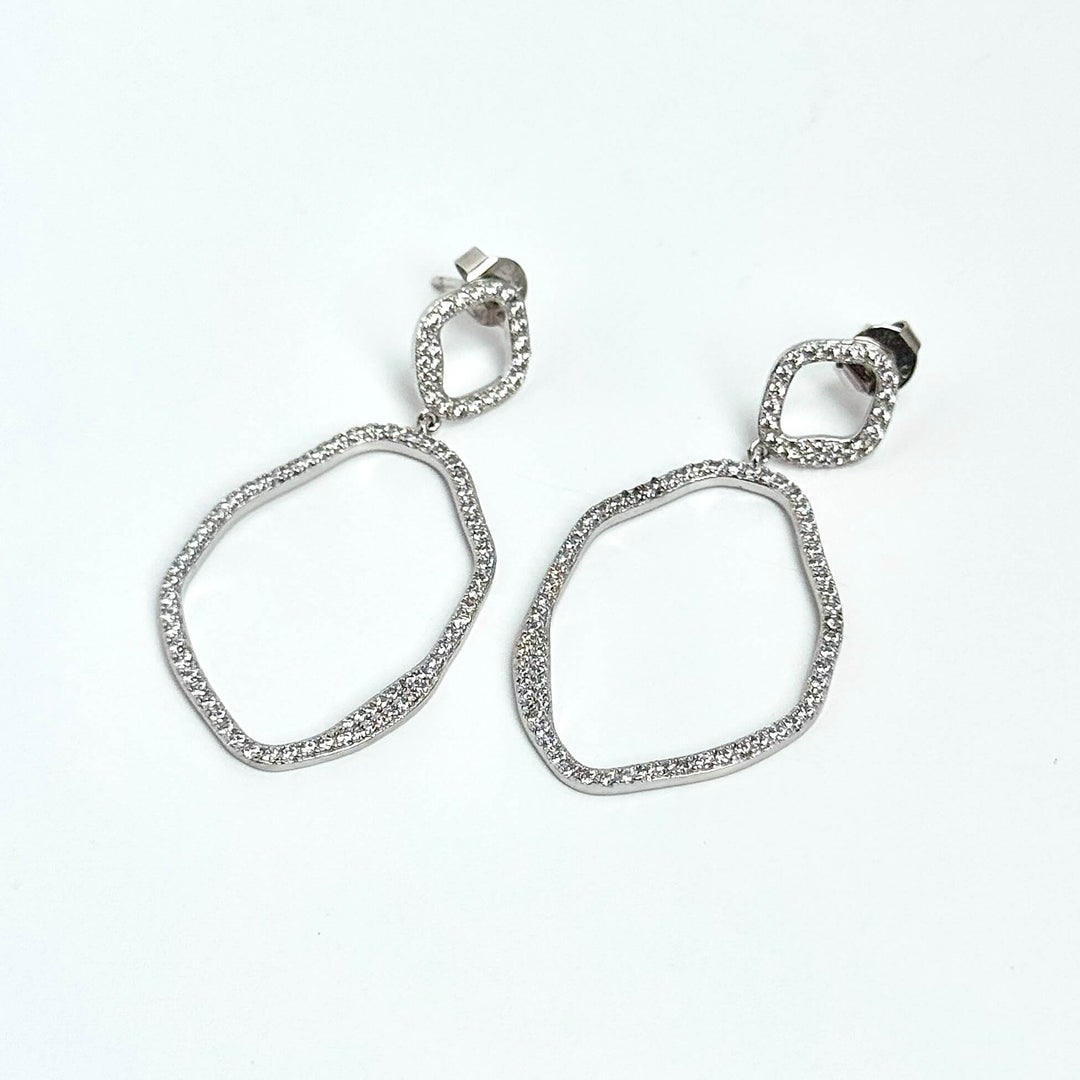 Irregular Drop Cz Earrings (Sample)