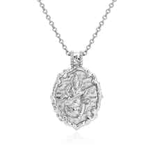 Silver Hindu goddess Saraswati necklace for women by Rani and Co jewellery
