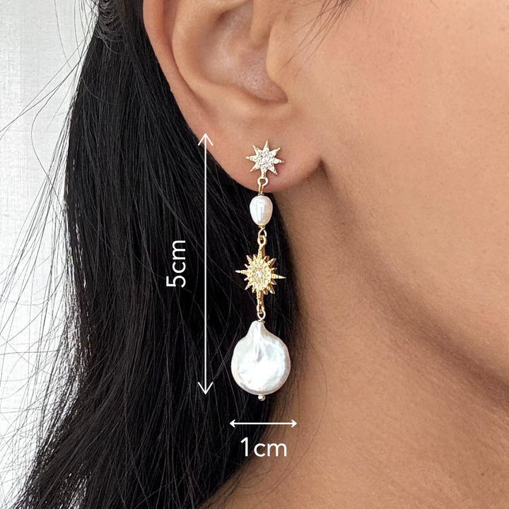 Pearl Star Earrings (Sample)