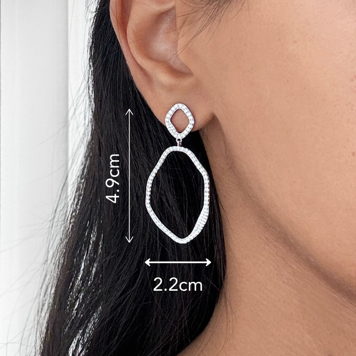 Irregular Drop Cz Earrings (Sample)
