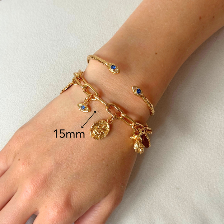 18k gold plated Saraswati charm for charm bracelets by Rani and Co womens jewellery