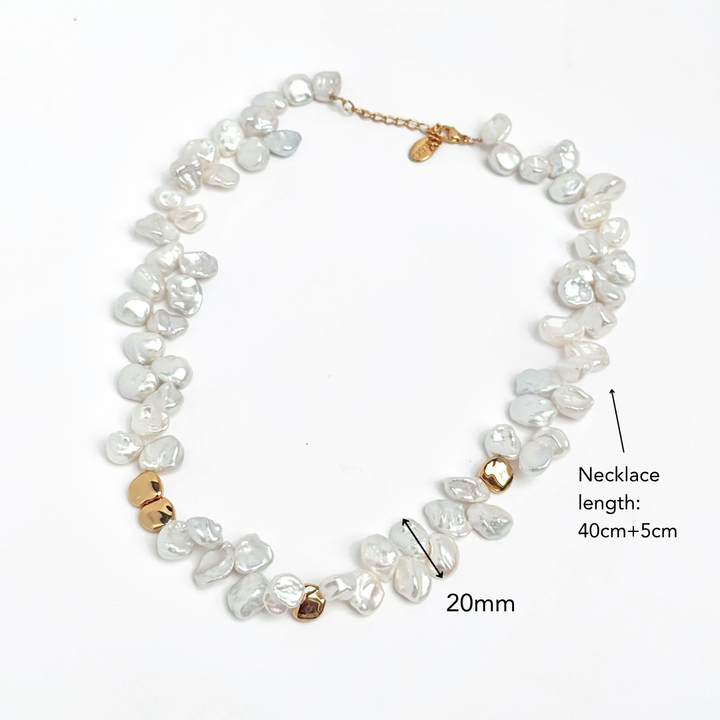 Keshi Pearl Molten Gold Necklace (Sample)