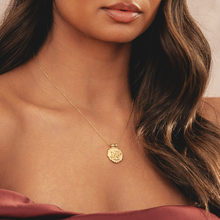 Gold pendant necklace featuring Hindu goddess Durga in 18k plated finish by Rani and Co womens jewellery