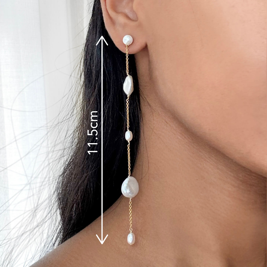 Long Pearl Drop Earrings (Sample)