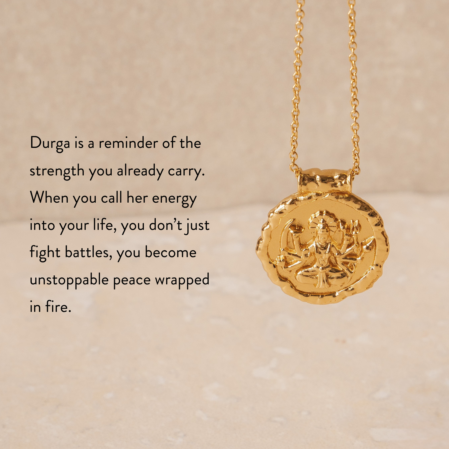 Goddess Durga Necklace (Gold)