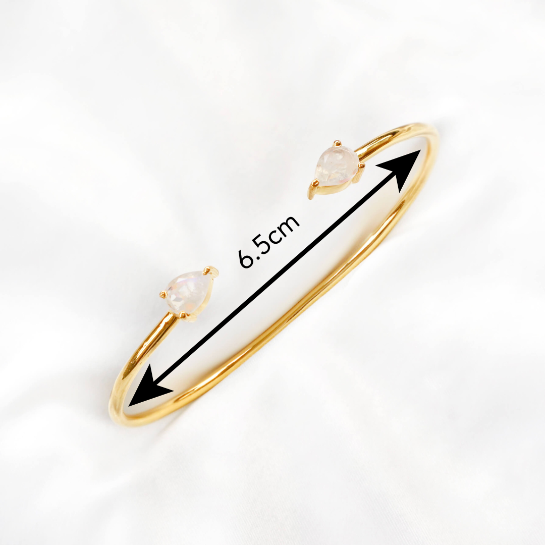 Moonstone Teardrop Cuff Bracelet (Sample)