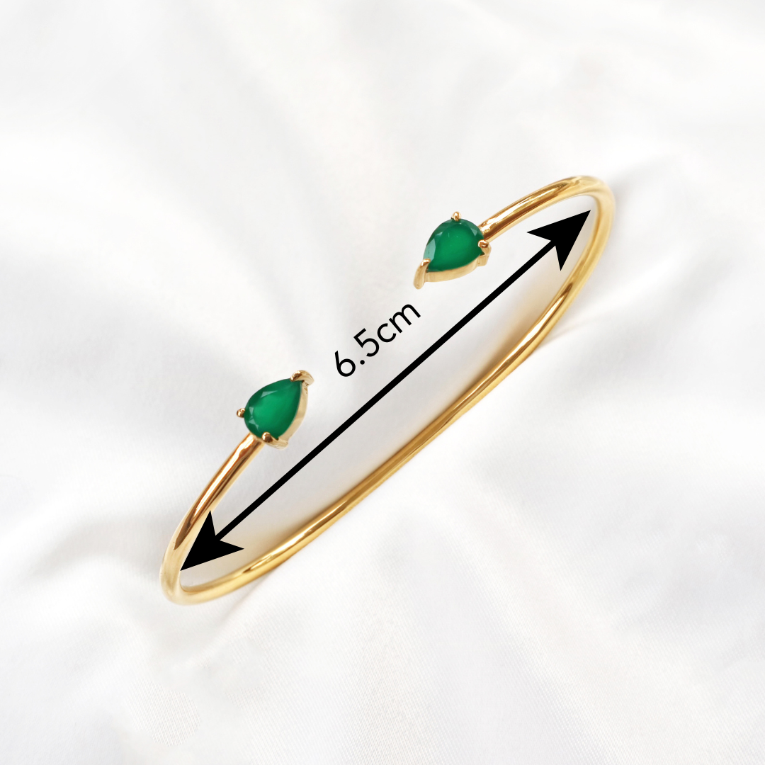 Green Onyx Teardrop Cuff Bracelet (Sample)
