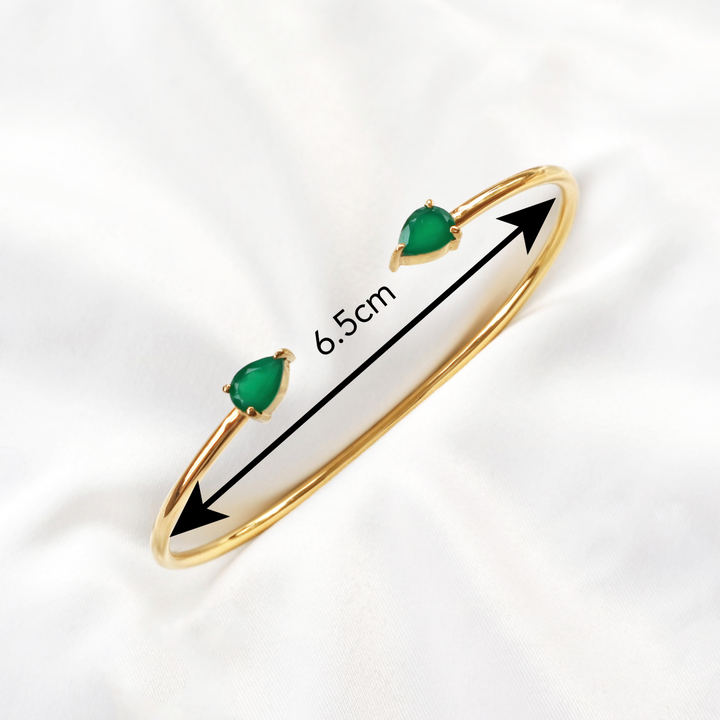 Green Onyx Teardrop Cuff Bracelet (Sample)