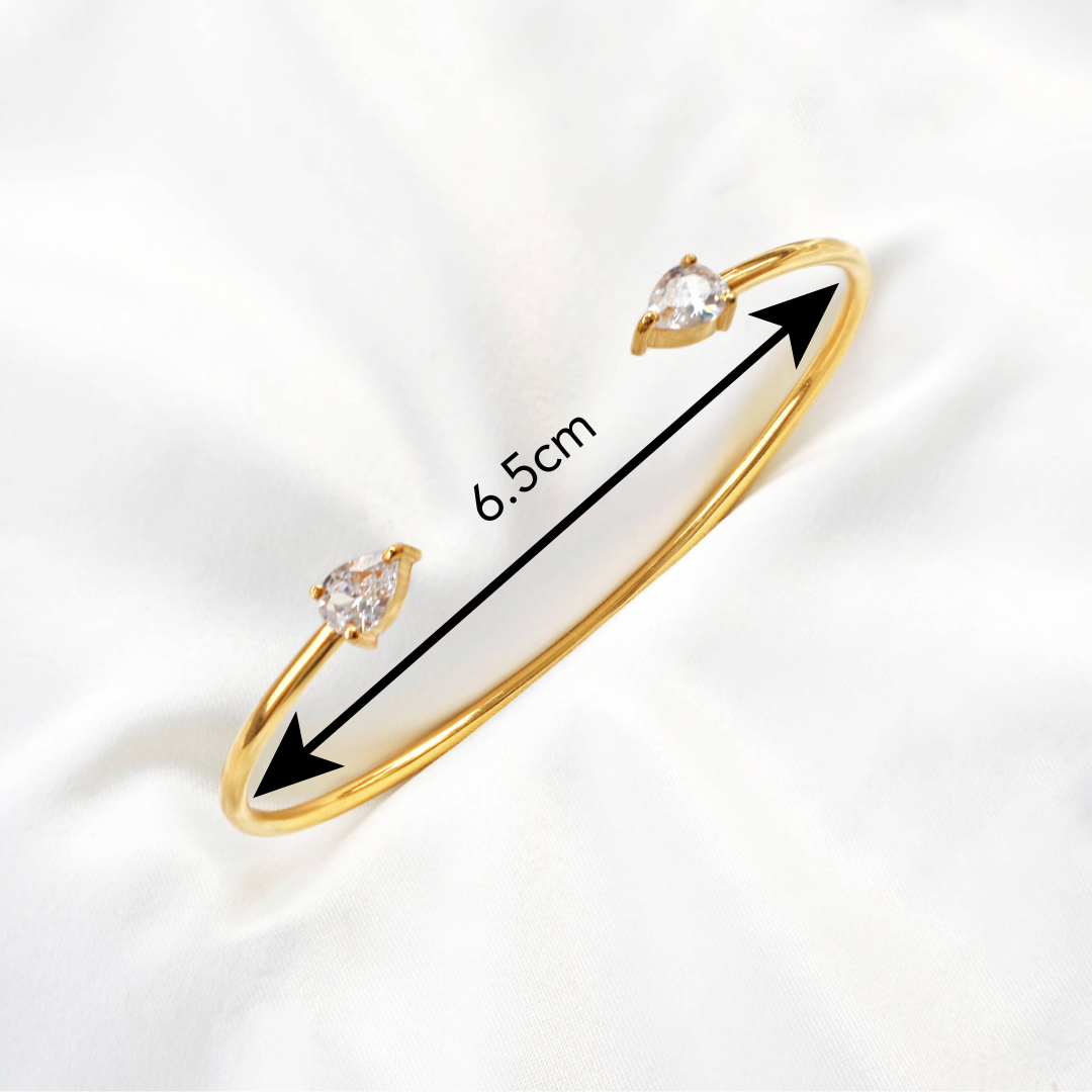 Cubic Zirconia Teardrop Cuff Bracelet (Sample)