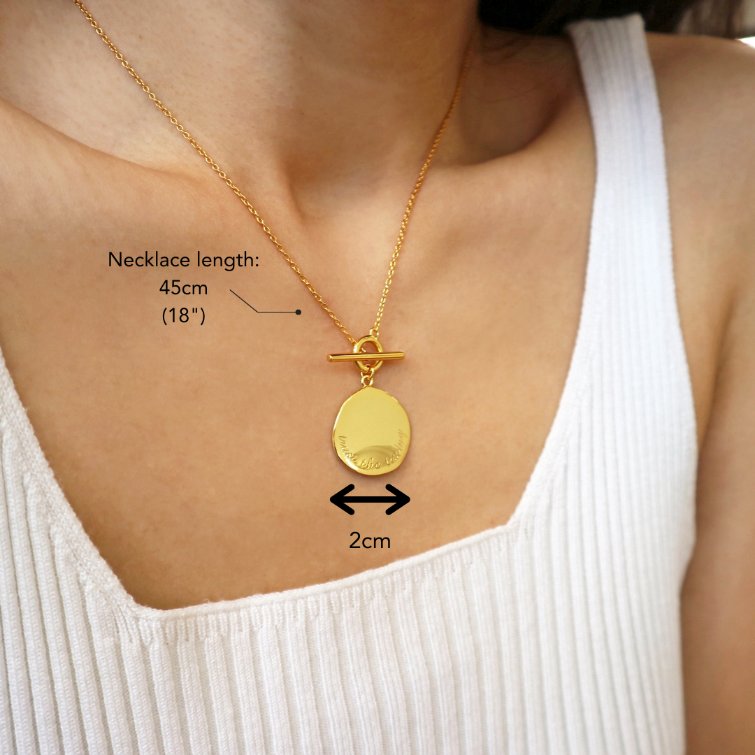 Trust The Timing Necklace (Defect) - Smaller Toggle Clasp