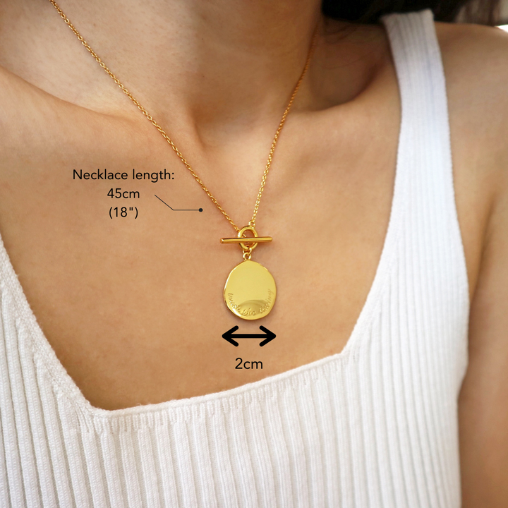 Trust The Timing Necklace (Defect) - Smaller Toggle Clasp
