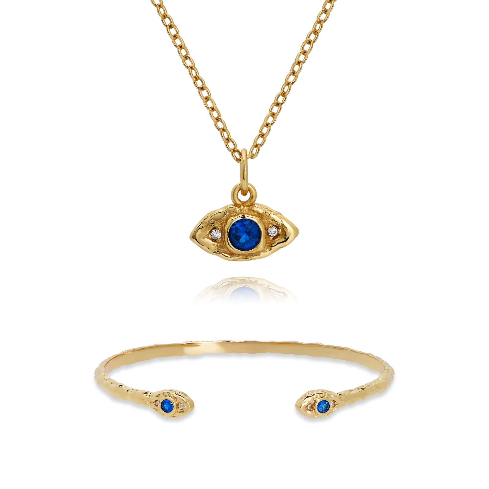 Evil Eye Necklace & Bracelet Set
