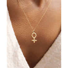 Womens jewellery by Rani and Co showcasing a gold chain female necklace with radiant rainbow moonstone